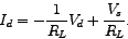 \begin{displaymath}
I_{d}= -\frac{1}{R_{L}}V_{d} + \frac{V_{s}}{R_{L}}.
\end{displaymath}