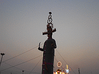 Effigy of Ravana about to be burnt on Dusshera