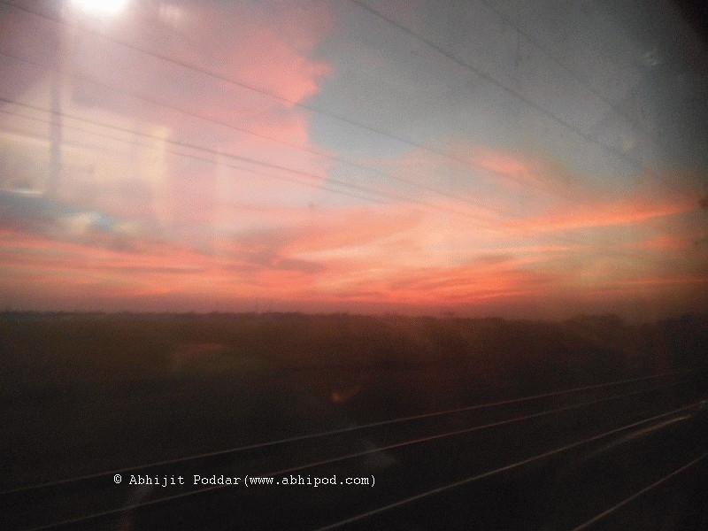View from the train window on our return journey 