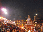 Evening aarti in progress at Har Ki Pouri in Haridwar